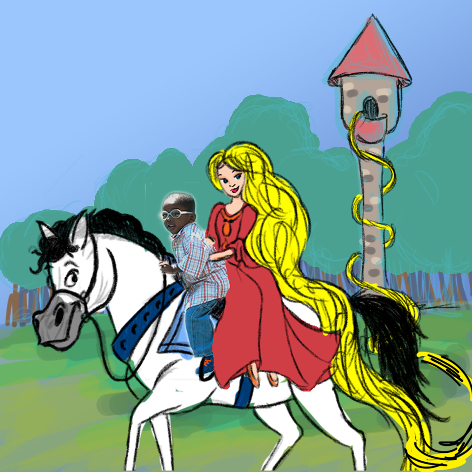 Rapunzel with boy on horse - sample with simple color v2.jpg