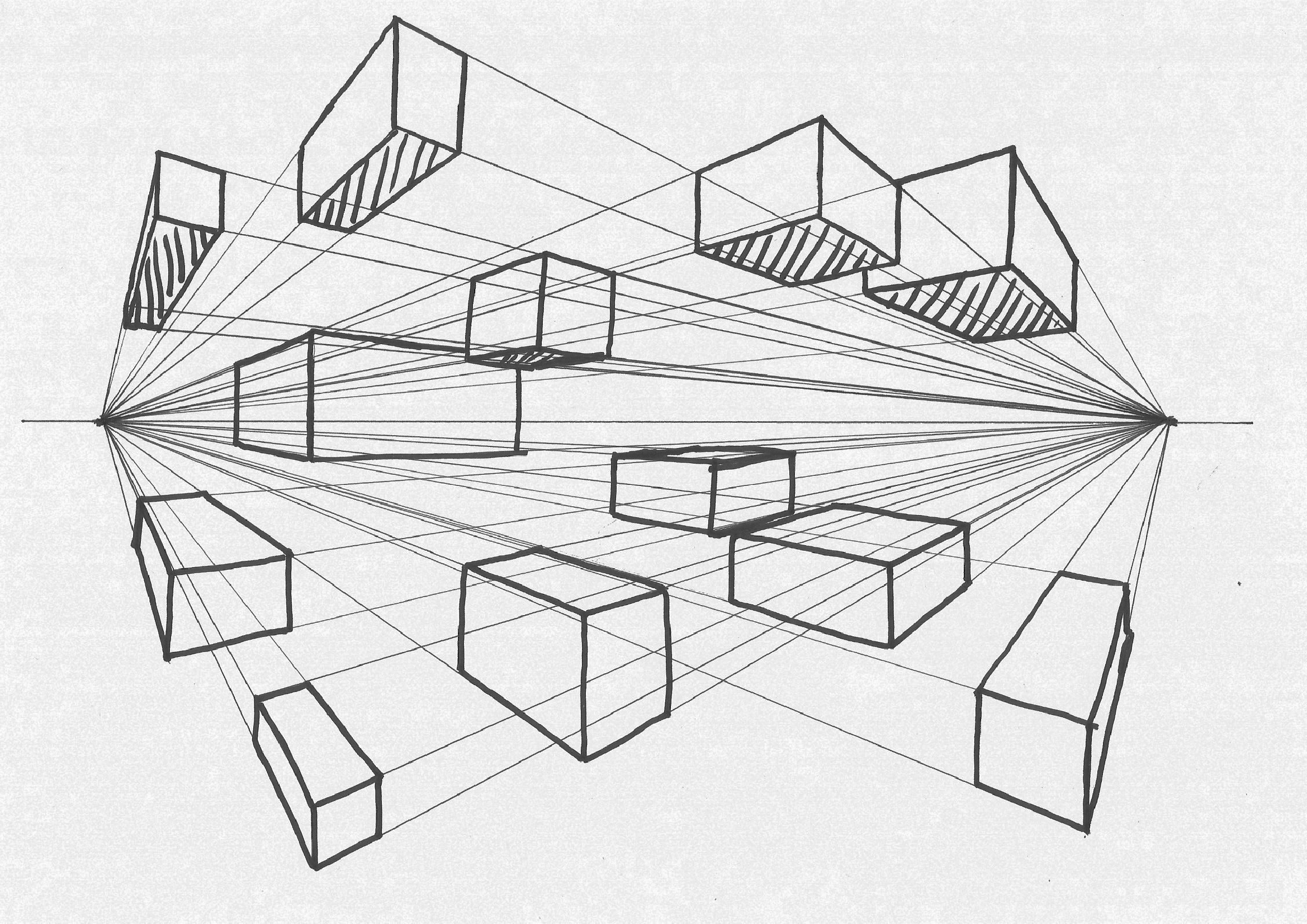 DRAWING WITH PERSPECTIVE: BOXES IN ONE-POINT AND TWO-POINT