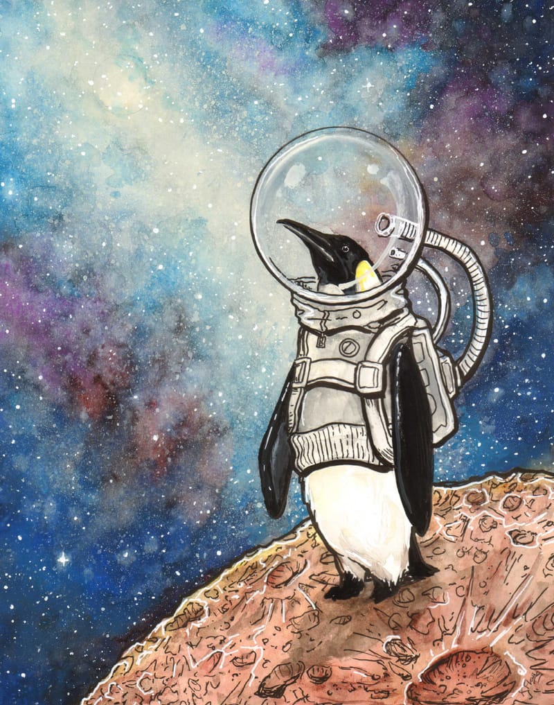 Space Penguin Gouache.jpg